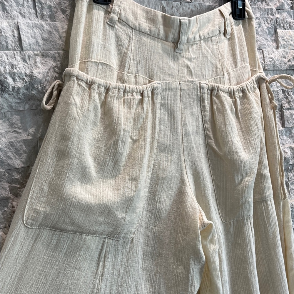 Free People Cream Wide-Leg Pants - Picture 10 of 13